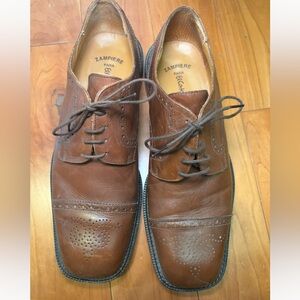 Zampiere men’s Brown Leather Brogue Lace-Up Shoes